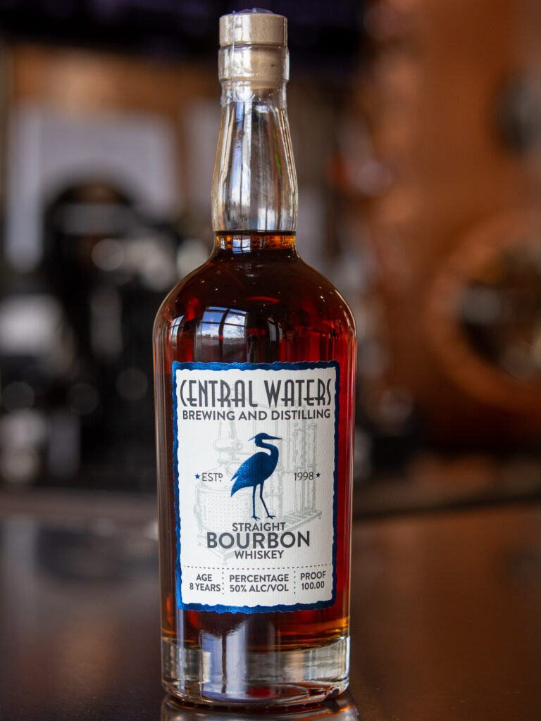 8 year 100 proof bourbon whiskey bottle