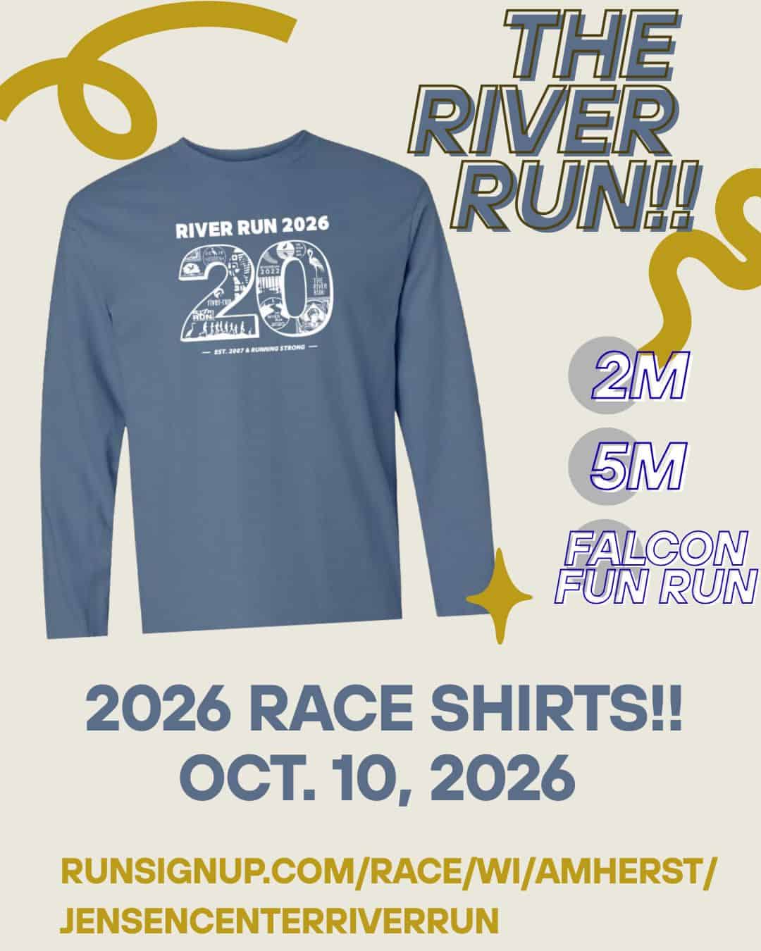 The 2026 official River Run race shirt